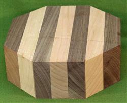 Bowl #406 - Walnut & Cherry Striped Segmented Bowl Blank ~ 6" x 2" ~ $24.99
